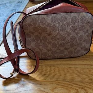 Coach Signature Crossbody in Brown and Rust